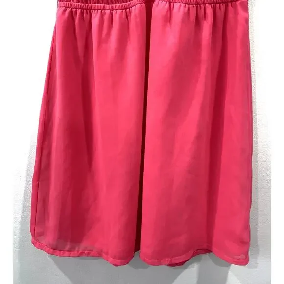 Charlotte Russe Fuchsia Pink Button Up Sleeveless Mini Dress Small S Bright - Picture 4 of 13